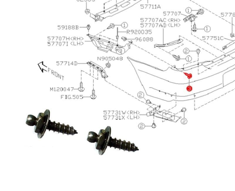 subaru-impreza-02-07-rear-bumper-bracket-tapping-screw-904560013