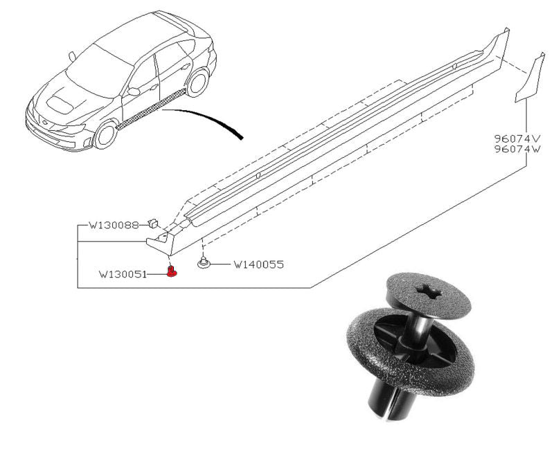 Subaru Impreza 08-14 Side Skirt Clip 909130051