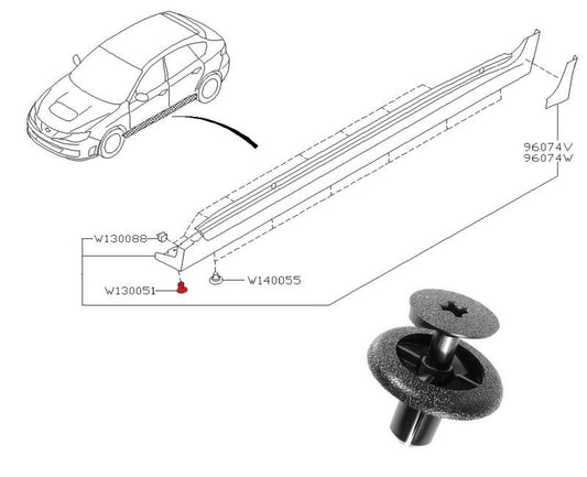 Subaru Impreza 08-14 Side Skirt Clip 909130051