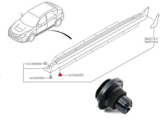 10x Subaru Side Skirt Clips – Genuine (909140055)