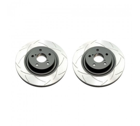 DBA T2 Slotted Front Brake Discs for Subaru STI 2002 - 2021