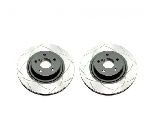 DBA T2 Slotted Front Brake Discs for Subaru STI 2002 - 2021