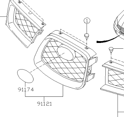 Genuine Front Grill Centre Assembly Impreza GD 06-07 Painted 02C Blue