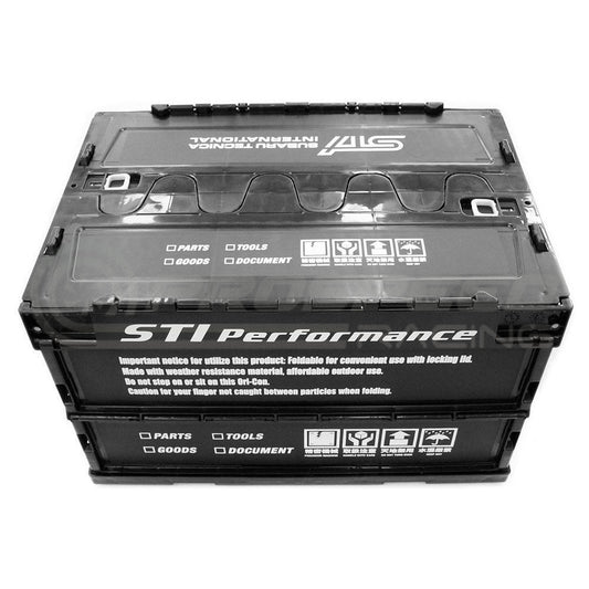STI Genuine Folding Workshop Storage Crate Container Black - 50 Litres
