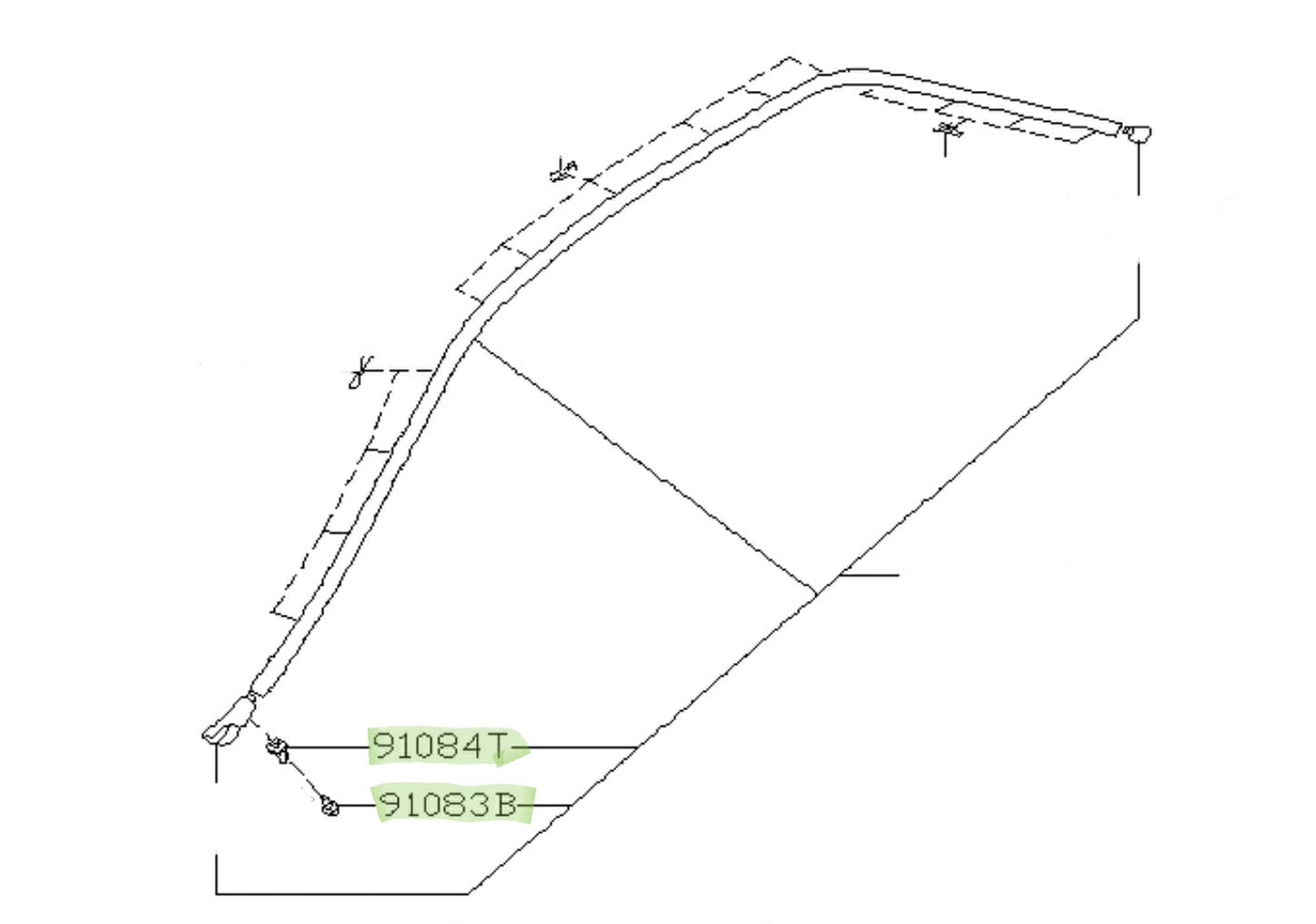 subaru-impreza-gc8-gf8-front-mold-end-cap-grommet-and-screw