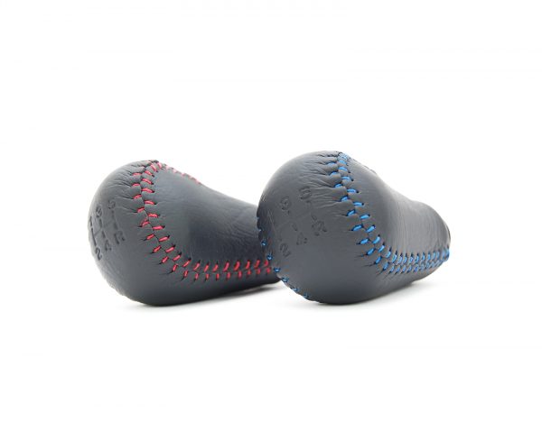 5 Speed Weighted Leather Stitched Shift Knob Red