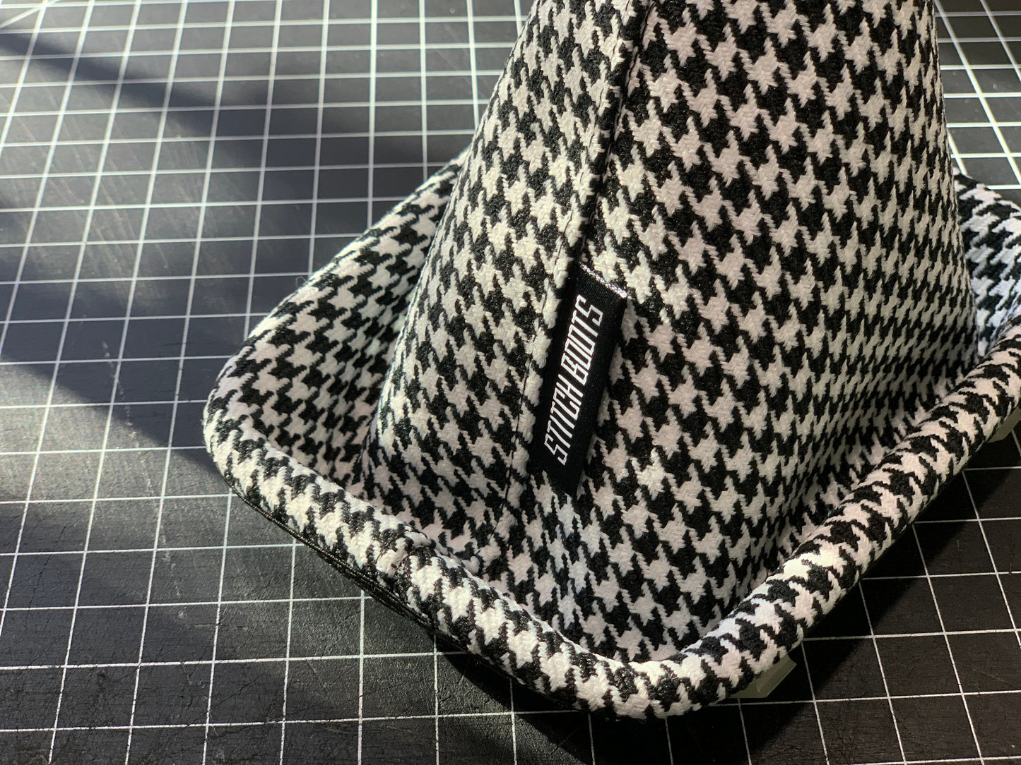 black-and-white-houndstooth-shift-boot