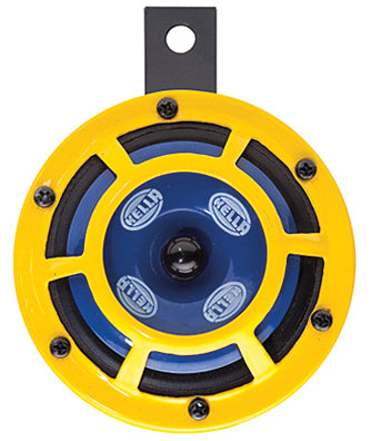 Hella Sharptone Horns - Yellow / Blue Pair