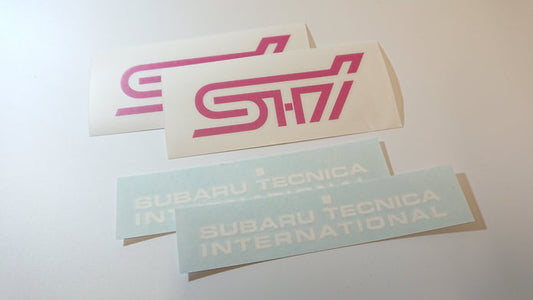 Impreza STI GD Fog Light Cover Decals (Pink / White)