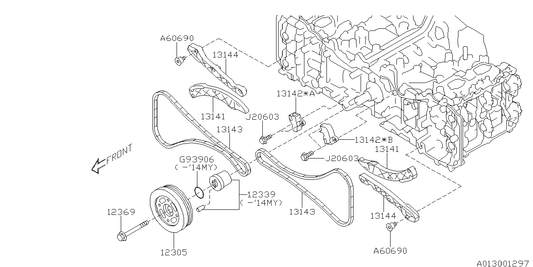 Genuine Subaru FB20 / FB25 Essentials Timing Chain Kit