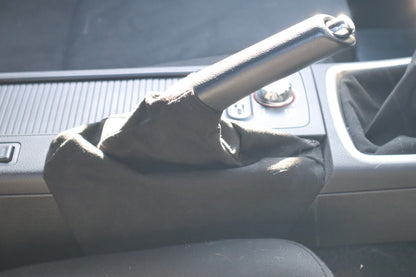 PRE-FITTED Stitch Boots Alcantara Shifter & Handbrake Boot Set – Suits WRX 2008–2014 (USED PARTS)
