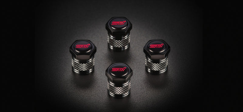 STI Tyre Valve Caps (4 Piece Set, Black)