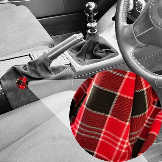 Spirit of La Mans Red Plaid Handbrake Boot For Subaru