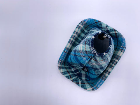 Karo Madras Blue Plaid Gear Shifter Boot - Fits Subaru