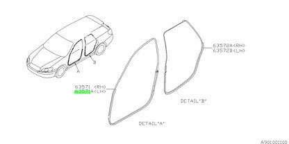 Subaru BP Liberty/Outback body side door weather seal