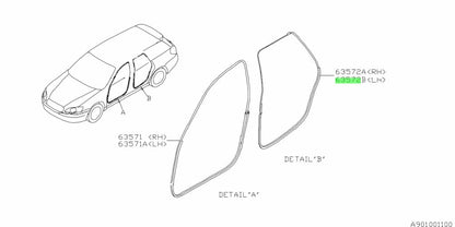 Subaru BP Liberty/Outback body side door weather seal